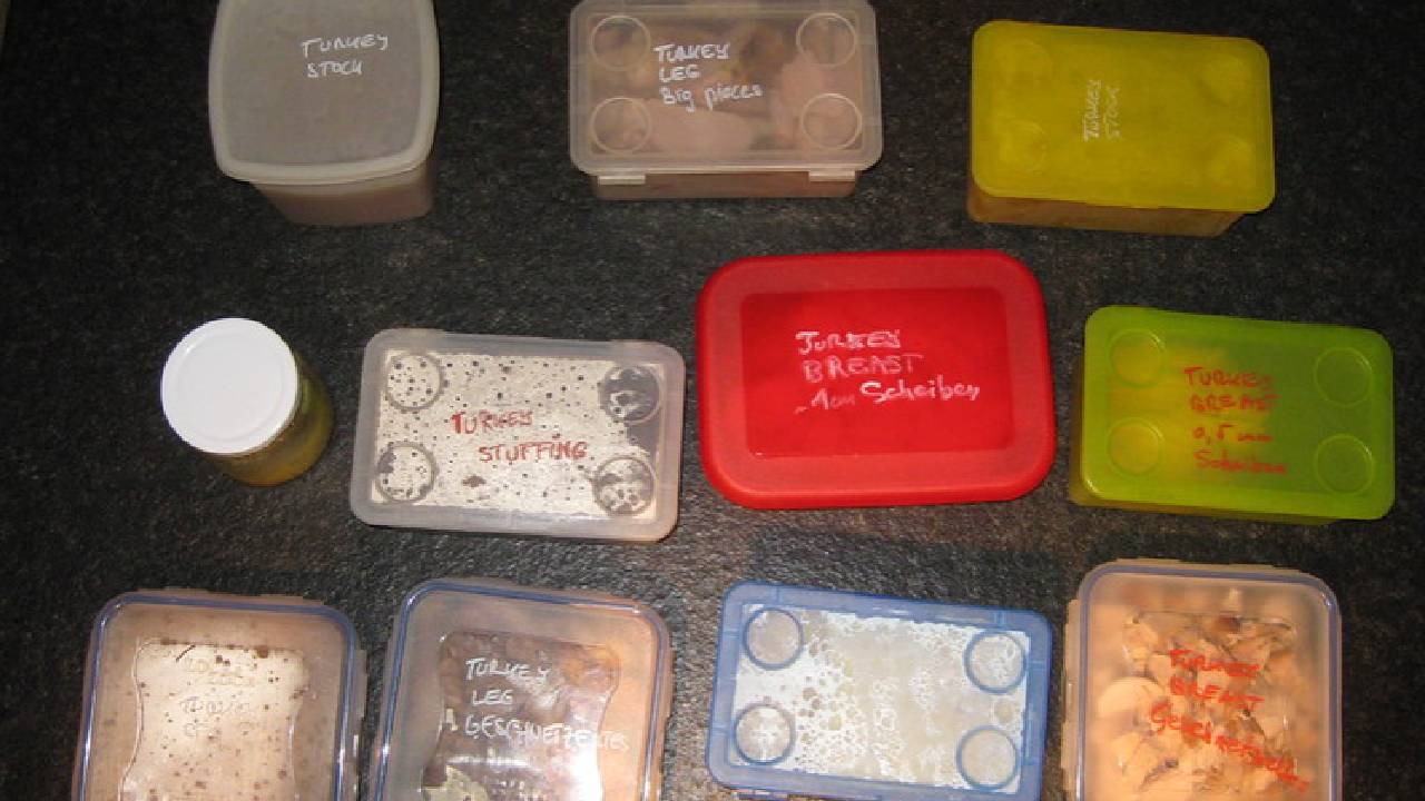 well-packaged and labeled leftovers